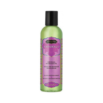 Kama Sutra Naturals Massage Oil - Island Passion Berry | Sensual Massage and Daily Moisturizer | 2 Oz | Silky Blend of Soy, Grape Seed, and Almond Oils | Luscious Fruit Scent with Passion Fru - Adult Naughty Store