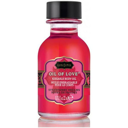 Kama Sutra Oil of Love Strawberry Dreams .75oz: Sensuous Kissable Water-Based Oil for Intimate Pleasure - Model: Strawberry Dreams - Gender: Unisex - For Alluring Oral Delights - Clear Formula - Hypoallergenic, Dermatologist Tested - Condom Safe