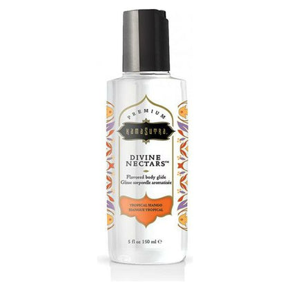 Kama Sutra Divine Nectars Tropical Mango Flavored Water-Based Body Glide - Sensual Pleasure Enhancer for All Genders - Long-Lasting, Slippery and Kissable - 5 Oz - Adult Naughty Store