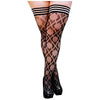 Kix'ies Elle Dot Fishnet Diamond Thigh High Black D - Adult Naughty Store