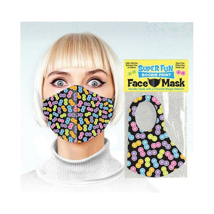 Introducing the Playful Pleasures Boobie Print Face Mask - A Fun and Flirtatious Addition to Your Wardrobe!