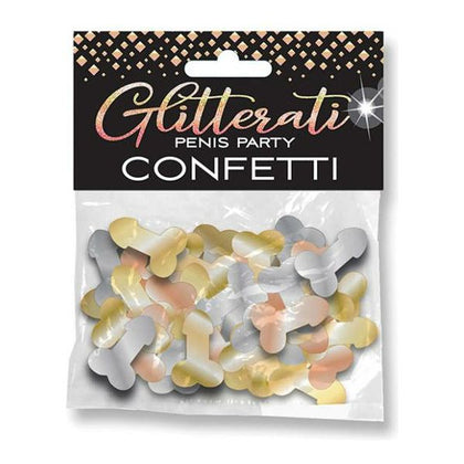 Little Genie Glitterati Confetti Penis Party Decorations - Vibrating Pleasure Enhancer - Model X1 - Male - Intimate Fun - Silver - Adult Naughty Store