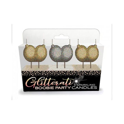 Glitterati Boobie Party Candle Set - Exquisite Gold and Silver Boobie-Shaped Candles for a Fun and Flirty Boobie Themed Party
