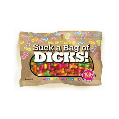 Candy Prints Suck A Bag Of Dicks 100 Piece Bag - Adult Candy Pecker-Shaped Party Favor for Fun and Laughter - Adult Naughty Store