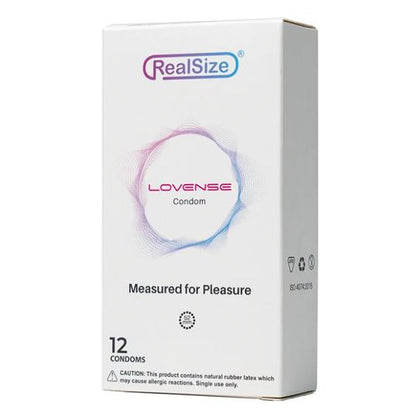 Lovense RealSize 52mm Condoms - Box of 12: Premium Latex Condoms for Optimal Pleasure, Model RS-52, Men, Ultimate Comfort and Safety, Transparent