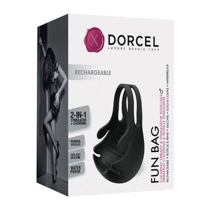 Dorcel Fun Bag Testicle Vibrator - Black: The Ultimate Pleasure Companion for Men