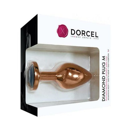 Dorcel Aluminium Bejeweled Diamond Plug - Rose Gold Medium: Luxurious Aluminum Butt Plug for Temperature Play and Sensual Pleasure