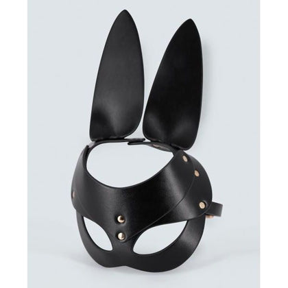Lust Pu Leather Bunny Mask - Black