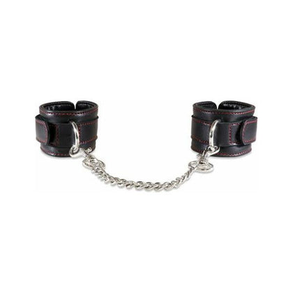 Sultra Lambskin Handcuffs with 5.5 Inches Chain - Black, Comfortable Padded Leather Restraints for Enhanced Pleasure