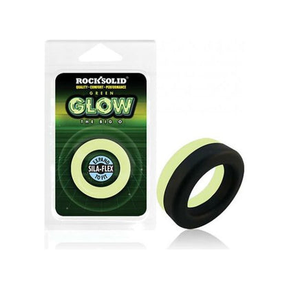 Rock Solid Glow In The Dark Big O Ring - Black-Green - Premium Silicone Cock Ring for Enhanced Pleasure