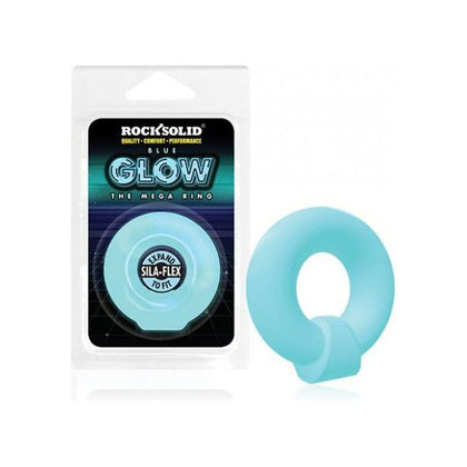 Introducing the Rock Solid Glow In The Dark Mega Ring - Blue: The Ultimate Pleasure Enhancer for Him and Her!