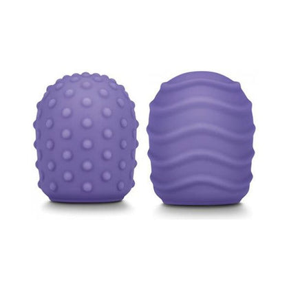 Le Wand Petite Silicone Texture Covers - Pack of 2 - Intensify Pleasure with Violet Droplet and Spiral Texture Accessories for Le Wand Petite Massager - Adult Naughty Store