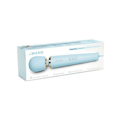 Le Wand Plug-In Vibrating Massager - Powerful Pleasure Tool for All Genders - Sky Blue