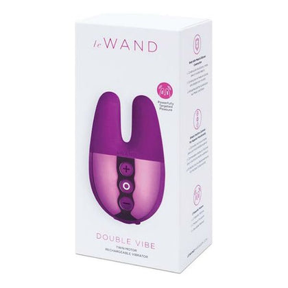 Le Wand Double Vibe - Compact Bunny-Eared Rechargeable Vibrator - Model DWV-100 - For All Genders - Intense Dual Stimulation - Cherry Red
