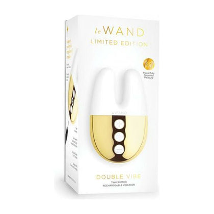 Le Wand Double Vibe - White Gold Luxury Rechargeable Bunny-Eared Vibrator for Sensational Dual Stimulation - Model DWV-001 - Women's Intimate Pleasure - White Gold
