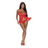 Exposed by Magic Silk Ooh La Lace Babydoll & Split Crotch Panty Red S/M - Sensual Lingerie Set for Women, Perfect for Intimate Moments - Adult Naughty Store