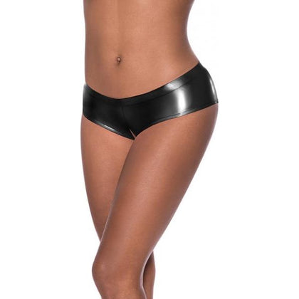 Exposed by Magic Silk Club Candy Low Rise Split Crotch Boy Short Black S/M - Women's Cheeky Lingerie for Sensual Pleasure