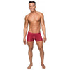 Male Power Sheer Pouch Seamless Sleek Shorts - Red, Small (Model No. SP-001) - Adult Naughty Store