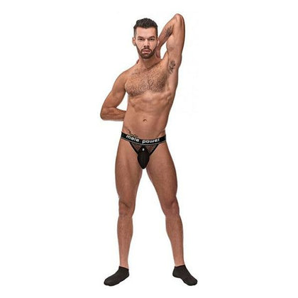 Male Power Cockpit Fishnet Cock Ring Jock Black L/XL - Sensational Men's Erotic Underwear for Intensified Pleasure - Adult Naughty Store