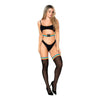 Mesh Thigh High Stockings W/rainbow Elastic Top Black O/s - Adult Naughty Store