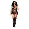 Mapale Floral Fishnet Bodystocking Black Queen Size for Sensual Intimate Moments - Adult Naughty Store