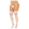 Sheer Thigh High with Stay Up Silicone Lace Top - Elegant Intimates Model 1234 - Women's Sensual White Lingerie - Queen Size - Adult Naughty Store