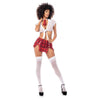 Lustful Desires Sexy School Girl Tie Top, Skirt W/slits & Tie Red/White S/M - Adult Naughty Store