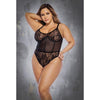 Introducing the Ravishing Lace & Mesh Underwire Bodysuit with Lace Up Back - Black, 3X/4X - Adult Naughty Store