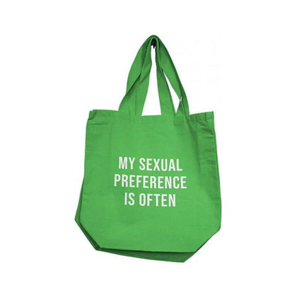 Nobu Adult Novelty Reusable Tote - My Sexual Preference Is Often - Green