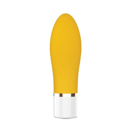 Nobu Mini Suba Ribbed Bullet - Model S1 Yellow: Unisex Waterproof Travel Vibrator for Clitoral Stimulation