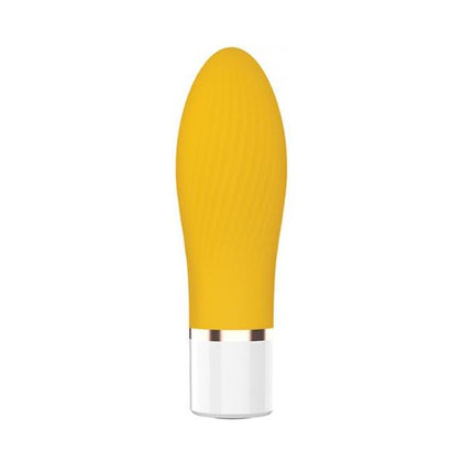 Nobu Mini Suba Ribbed Bullet - Model S1 Yellow: Unisex Waterproof Travel Vibrator for Clitoral Stimulation - Adult Naughty Store