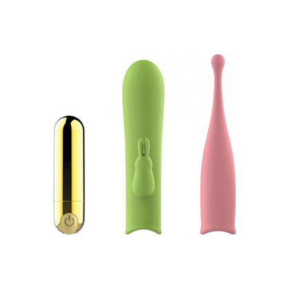 Nobü Essential's Nöla 10-Speed Interchangeable Bullet Set - 3 Piece Vibe for Women - Clitoral Stimulation - Pink