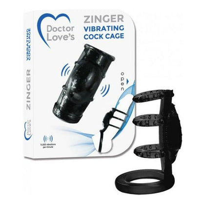 Doctor Love's Zinger Vibrating Cock Cage - Model Z1B - Male - Intense Internal Stimulation - Black