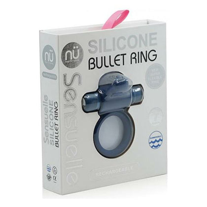 Nu Sensuelle 7 Function Silicone Bullet Ring - Navy: Powerful Rechargeable Cock Ring for Enhanced Pleasure