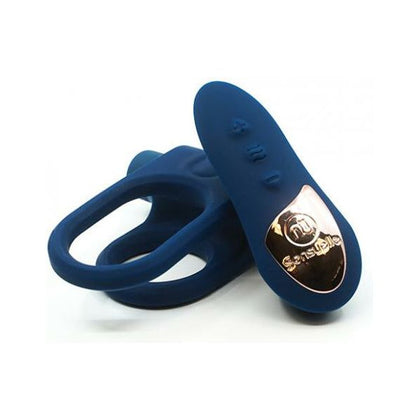 Nu Sensuelle XLR8 Turbo Boost Remote Control Bullet Ring - Blue, Dual Pleasure Silicone Vibrating Ring for Couples