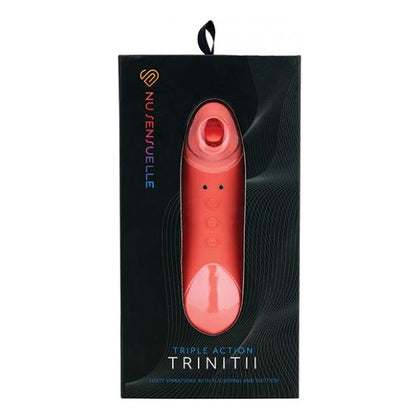 Nu Sensuelle Trinitii T3 Coral - Powerful 3-Way Clitoral Stimulation Tongue Vibe for Women - Adult Naughty Store