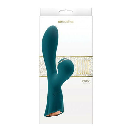 Luxe Aura Green Silicone G-Spot Vibrator with Clitoral Suction - Model LXA-2001 - Female Pleasure - Captivating Emerald Hue