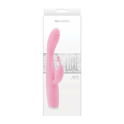 Luxe Skye - Pink Platinum Silicone Rechargeable Slim Rabbit Vibrator for Women - Intense Pleasure for Clitoral and G-Spot Stimulation - Adult Naughty Store