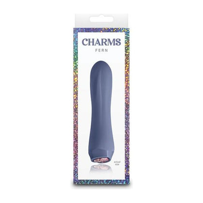 NS Novelties Charms Fern Vibrating Bullet - Model 345G - Unisex Intimate Toy for Clitoral Stimulation in Gray - Adult Naughty Store