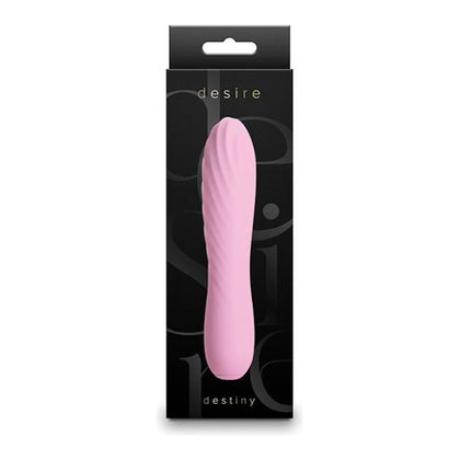 Desire Destiny Compact Vibe - Model: Azalea DSCV-001 - Female Pleasure, Textured Silicone, 3 Speeds / 7 Functions - Blush Pink