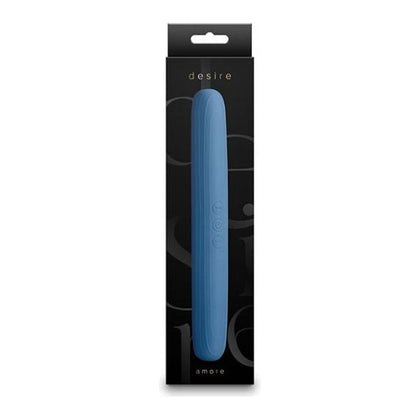 Desire Amore Double-Ended Vibrator - Bluebell - Dual Motor Erogenous Stimulation - Model No. 462 - Unisex - Flexible Silicone - Rechargeable