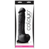 Colours Pleasures 8-Inch Black Silicone Dildo - Intense Pleasure for All Genders and Mind-Blowing Stimulation in Black