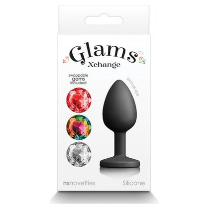 Glams Xchange Round Gem - Small: Premium Silicone Interchangeable Gem Anal Plug for All Genders - Pleasure in Every Color! - Adult Naughty Store