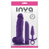 NS Novelties Inya Play Things Purple Set - Silicone Dildo, Vibrator, and Pleasure Plug - Model PT-500 - Unisex Anal and Vaginal Pleasure - Purple