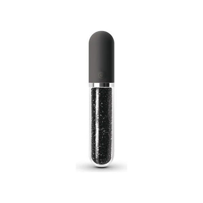 Stardust Charm - Black: The Exquisite Swarovski Crystal Silicone Vibrating Wand for Endless Pleasure
