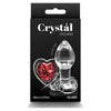 Crystal Desires Glass Heart Gem Butt Plug Small - Red