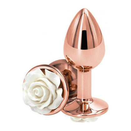 Introducing the Rear Assets Small - White Rose: A Sensational Chrome-Plated Anal Toy for Exquisite Pleasure