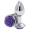 Introducing the Rear Assets Small - Purple Rose Lightweight Chrome-Plated Anal Toy for Sensual Pleasure - Adult Naughty Store