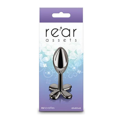 Rear Assets Clover Lightweight Aluminium Anal Plug - Gunmetal Grey - Adult Naughty Store