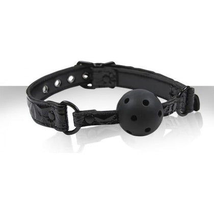 Sinful Black Ball Gag - The Ultimate Pleasure Enhancer for Submissive Play, Model SBG-100, Unisex, Exquisite Midnight Black